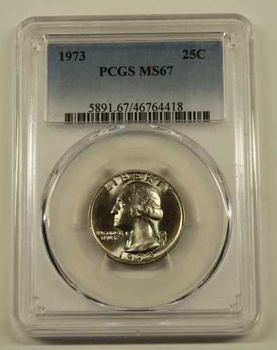 1973年ワシントンクォーター PCGS MS67、送料無料