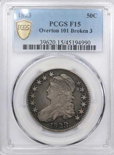 1823年 胸像 半破損 3 PCGS F15