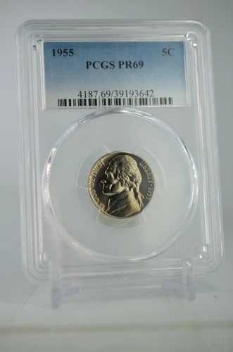 PR69 1955 ジェファーソン ニッケル PCGS プルーフコイン 造幣局発行エラー 環境による稀少ダメージ｜WORLD RESOURCE【QUEEN店】