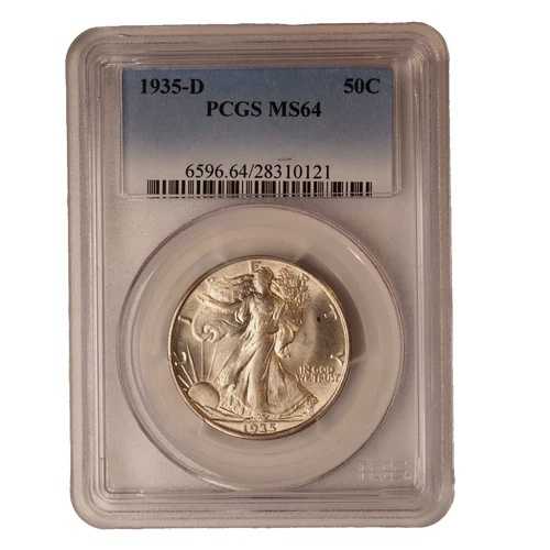 1935 D ウォーキング リバティ ハーフ ドル ** PCGS MS63 ** 良品 ** 送料無料 752