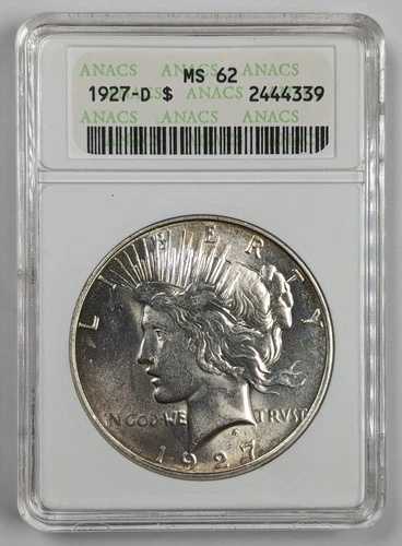 1927年 D ピース銀貨 ANACS MS62
