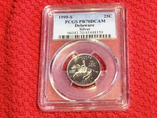 1999-S 25C PCGS PR70DCAM デラウェア シルバー 25C クォーター|WORLD RESOURCE【QUEEN店】