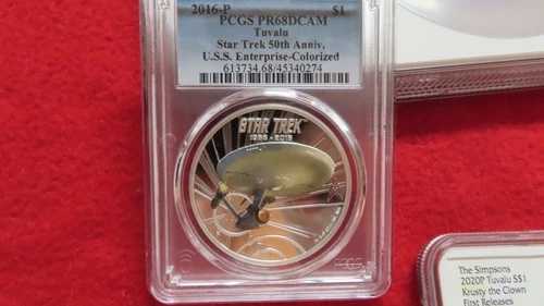 スタートレック50周年記念 U.S.S.エンタープライズ ツバル オーストラリア PCGS PR68 .999 ag