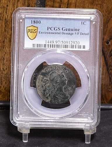 1800年ラージセント - PCGS - VF詳細、環境ダメージあり (#59878-L)