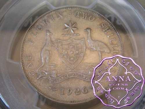 オーストラリア 1926年 フローリン PCGS AU58