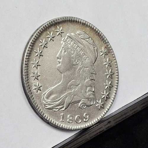 1809年製 胸像ハーフダラー - Ch XF 詳細、クリーニング済み (#60256-L) 121,000円
