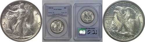 1935-D 50セントウォーキングリバティハーフダラー PCGS MS-64