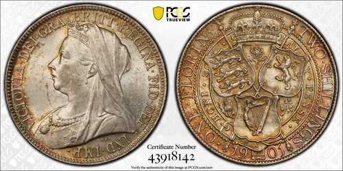 イギリス 2シリング（フローリン） 1901年 PCGS MS64 ヴィクトリア女王（1838年 - 1901年）