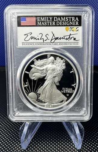 2021 W プルーフ シルバー イーグル T-2 PF 70 DCAM PCGS アドバンスリリース エミリー・ダムストラ