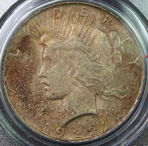 1922年 ピース銀貨、PCGS MS-63 *トーン加工済み*