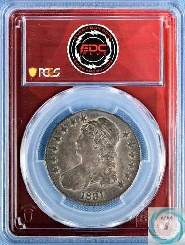 1831 年 キャップド バスト ハーフ ドル PCGS AU53 - 美しいオリジナル標本!!!｜WORLD RESOURCE【QUEEN店】