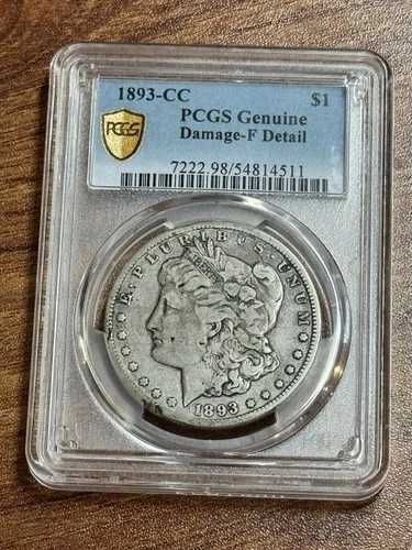1893年 CC モルガン シルバー ダラー PCGS ファインディテール レア カーソンシティ ミント (Slab1275)