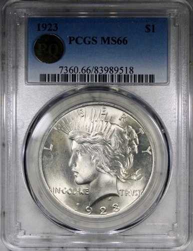 1923年 ピースダラー PCGS MS66 ジェムクオリティ コイン 未流通 ゴールド PQ+｜WORLD RESOURCE【QUEEN店】