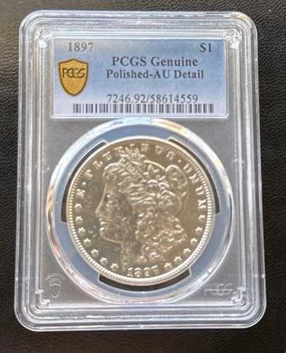 1897年 モルガン・ダラー銀貨 PCGS AU92 純正研磨仕上げ 詳細画像参照