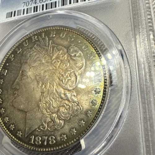 1878年 7TF シルバー モルガン ダラー Rev. 78 $1 PCGS MS63 TONED ナイスコイン レア