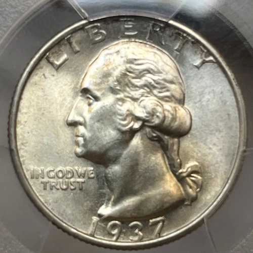 1937 Sワシントンクォーター PCGS MS 66-