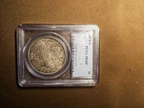1878年 S モーガン シルバー ドル PCGS MS65 両面トーン