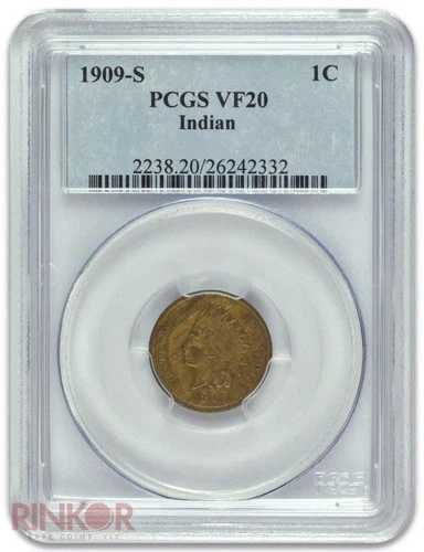 1909-S 1C インディアンセント PCGS VF-20