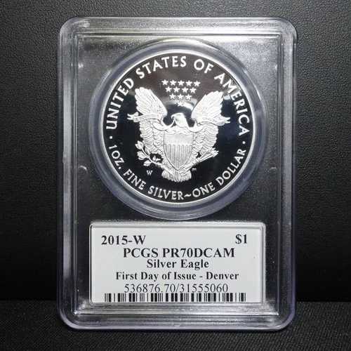 2015年 Wイーグル 1オンス シルバードル FDI デンバー PCGS PR70 DCAM マーカンティ サイン入り