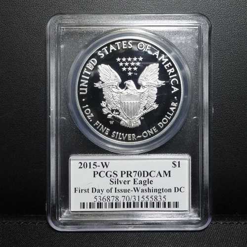 2015年 Wイーグル 1オンス シルバードル FDI ワシントンDC PCGS PR70 DCAM マーカンティ サイン入り