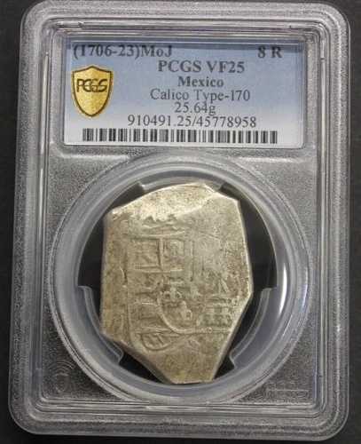 (1706-23) フィリップ V 8 レアル コブ メキシコ PCGS VF25 鑑定士 J 銀貨 植民地時代｜WORLD RESOURCE【QUEEN店】