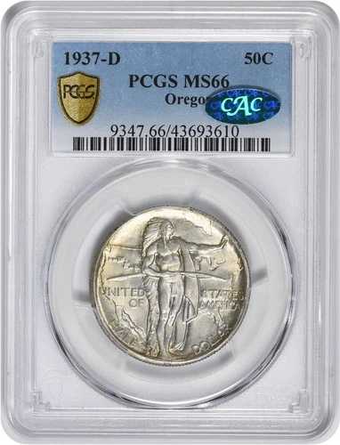1937-D オレゴン記念シルバーハーフ MS66 PCGS (CAC)