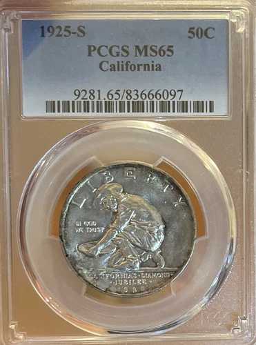 1925-S PCGS MS65 カリフォルニア記念銀貨 50セント