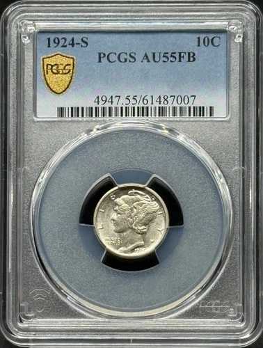 1924年 S マーキュリーダイム PCGS AU-55 FB