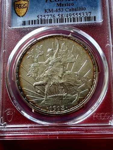 1913 メキシコ ペソ シルバー カバリート PCGS AU58 ベターデイト 132,550円