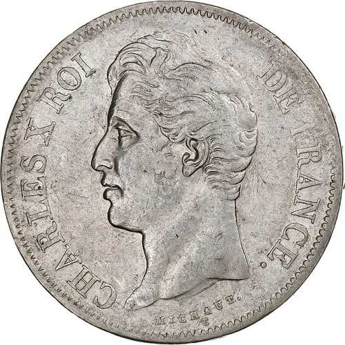 [#1307866] フランス、シャルル10世、5フラン、1830年、ナント、銀貨、AU、ガドゥリー:644
