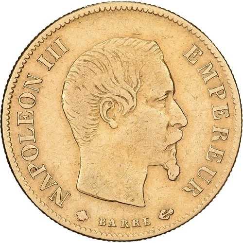 [#1213705] フランス、10 フラン、ナポレオン 3 世、1860 年、ストラスブール、ゴールド、VF｜WORLD RESOURCE【QUEEN店】