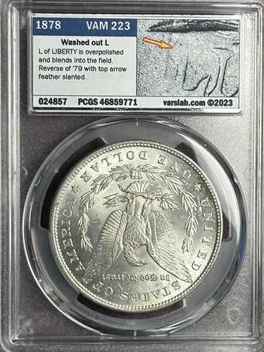 1878年 P 7 TF Rev 79 PCGS MS63 VAM 223 ウォッシュアウト L トップ100 モルガン銀貨｜WORLD RESOURCE【QUEEN店】 133,100円
