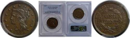 1847年製ラージセント金貨 PCGS MS-62 BN|WORLD RESOURCE【QUEEN店】