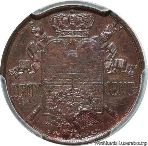 GG0100 希少 未掲載 2サンチーム 1851年 憲章12月 ハイブリッド エッセイ PCGS UNC-