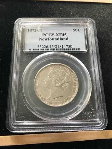 1872H PCGS グレード ニューファンドランド フィフティ 50 セント、**EF-45** #4750｜WORLD RESOURCE【QUEEN店】