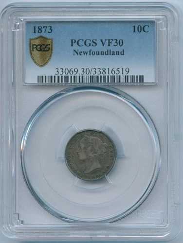 1873年ニューファンドランド10セント - PCGS VF30 SC3