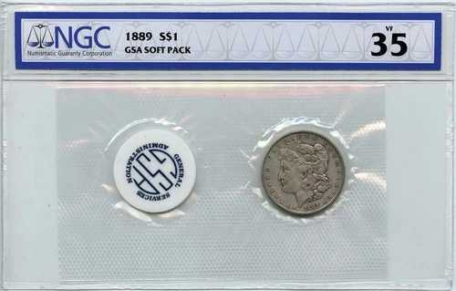 1889年 モルガン・ダラー GSA ソフトパック S$1 NGC VF35