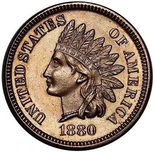 1880年製 インディアンヘッド セントペニー カメオ プルーフ 鋭利な極上宝石 PR 素晴らしい #268|WORLD RESOURCE【QUEEN店】