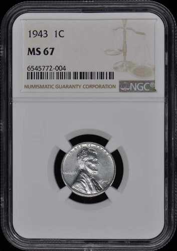 1943年 PDS 3ピースセット ウィートリバース リンカーンスチールセント 1セント NGC MS67