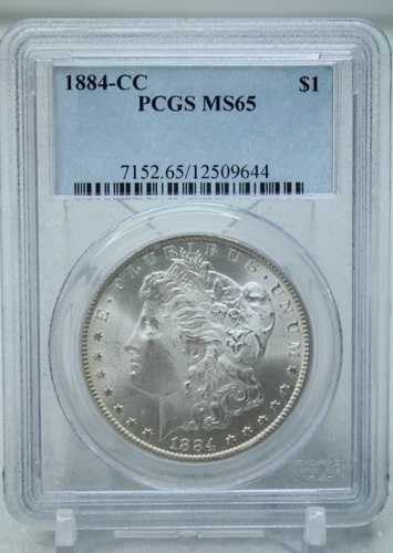 1884-CC 1ドル銀モルガンドル PCGS MS65 #9644