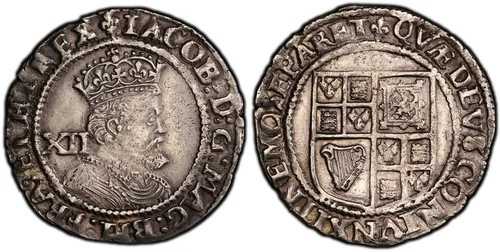 イングランド。ジェームズ1世（1623-24年）-（リスボン王朝）ARシリング。PCGS Gen. - AU Dets. クリーニング済み KM 59