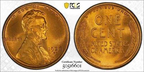 1938-D 極上宝石 BU リンカーン セント ~ PCGS MS67+RD CAC ~ TrueView! 134,200円