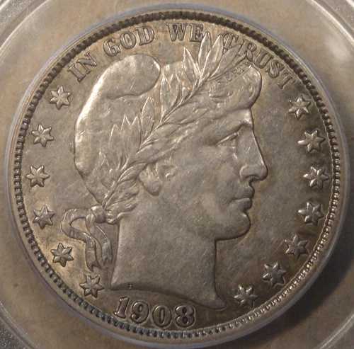 1908-O バーバー ハーフダラー 50セント PCGS認定 AU53 CAC