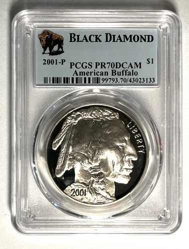ノー・ア・ホード オリジナル 2001 P バッファロー 1ドル シルバー PCGS PR70 ブラックダイヤモンド フレイザー GSH