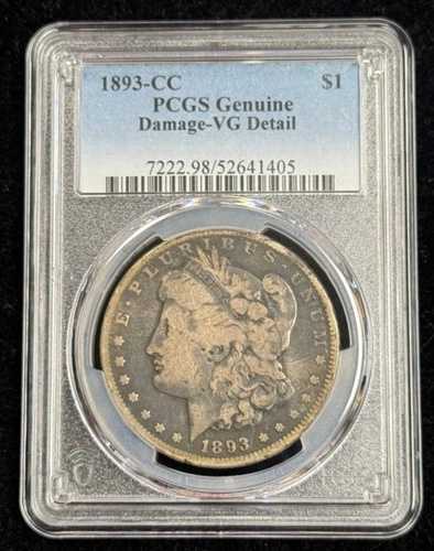 1893年 CC モルガン シルバー ダラー PCGS 非常に良好、低鋳造キーデートコイン