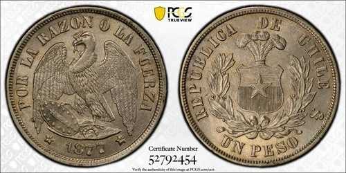 1877年 ソチリ 7/7 シルバーペソ PCGS MS63- 149,050円