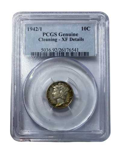 1942/1年発行 アメリカ合衆国 マーキュリーダイム PCGS 正規品 XF 詳細クリーニング済み 149,050円