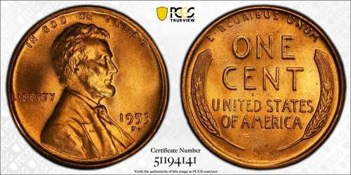 PCGS MS67RD 1953-D リンカーン・ウィート・セント・レッド
