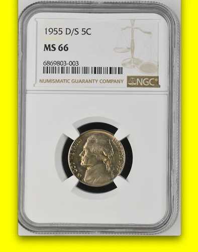 1955-D/S NGC MS66 $1,800-Comp! $1,150-PCGS-PG 美しいキー OMM ジェファーソンニッケル