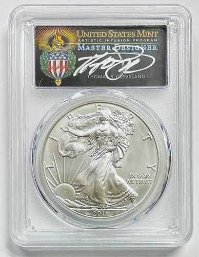 2011-(S) $1 シルバーイーグル PCGS MS70 S F FS クリーブランドトーチポップ5で鋳造